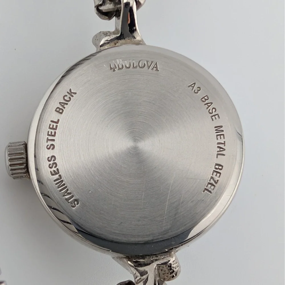 Caravelle‎ Bulova Watch Womens Silver White Dial Expansion Band 43L20